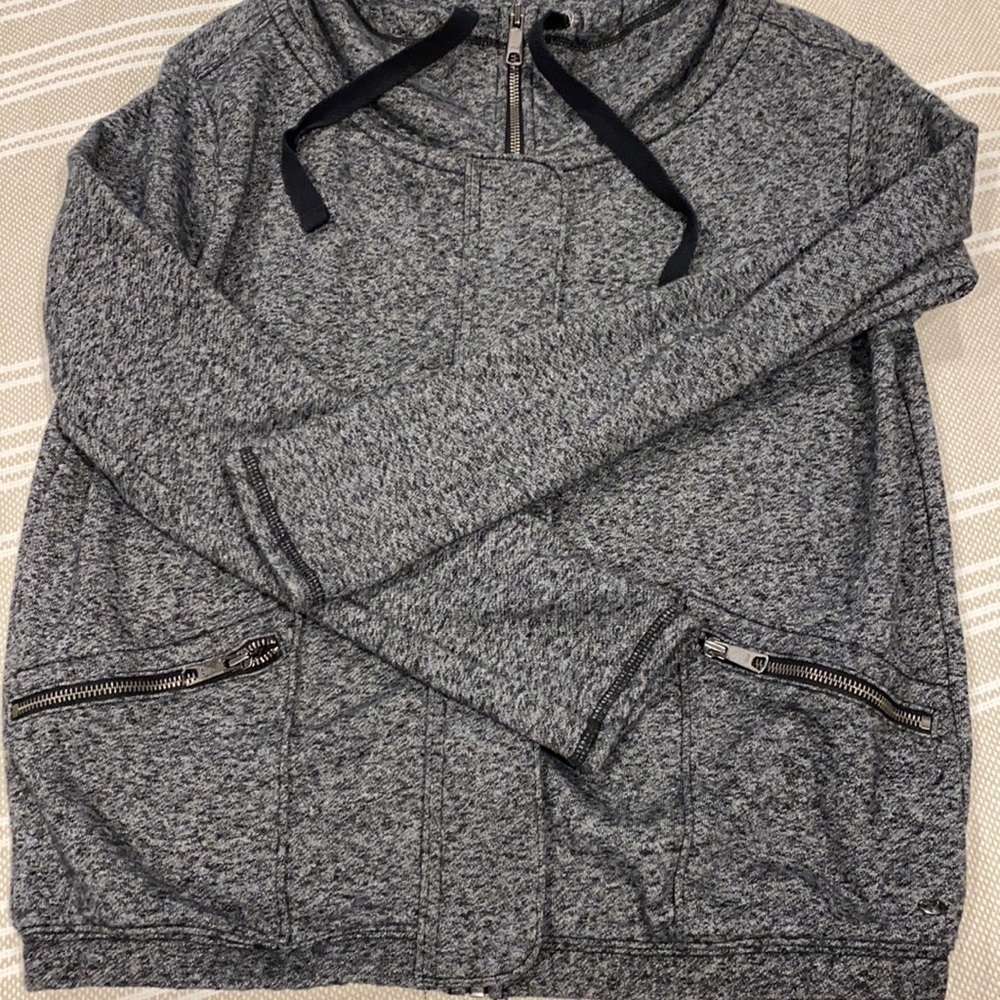American Eagle Bomber Style Full Zip Sweatshirt - Picture 9 of 11